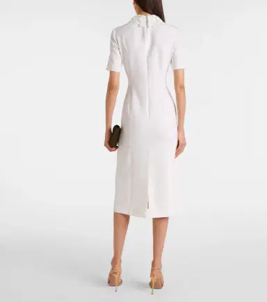 Oscar de la Renta Lace-trimmed wool-blend midi dress | Thumbnail 4