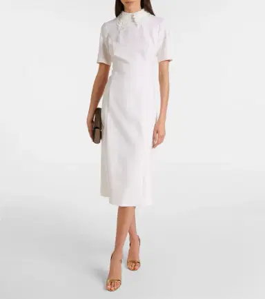 Oscar de la Renta Lace-trimmed wool-blend midi dress | Thumbnail 5