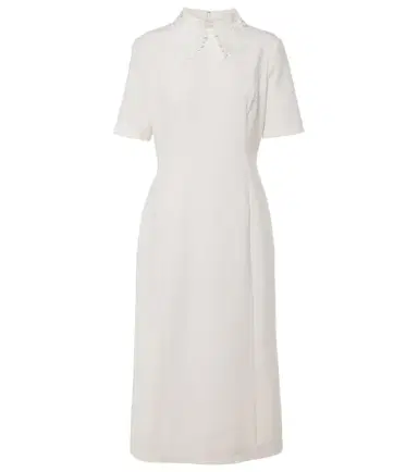 Oscar de la Renta Lace-trimmed wool-blend midi dress | Thumbnail 1