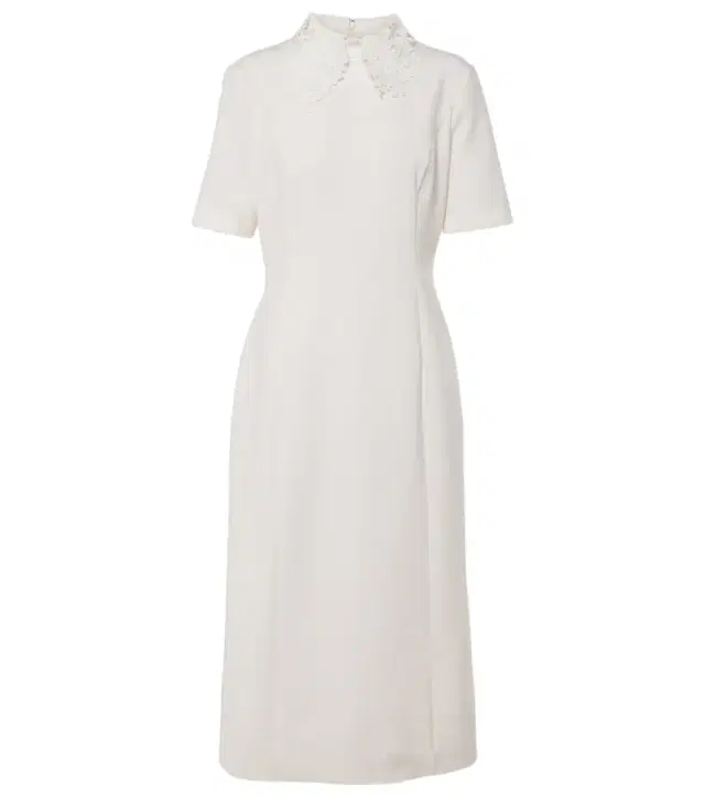 Oscar de la Renta Lace-trimmed wool-blend midi dress