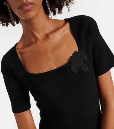 Oscar de la Renta Lace-trimmed knitted minidress | Thumbnail 2