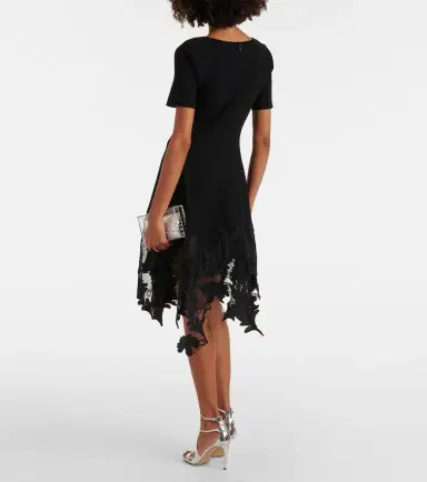 Oscar de la Renta Lace-trimmed knitted minidress | Thumbnail 4