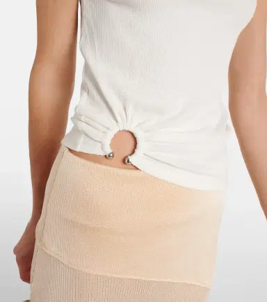 Rabanne Ring-detail cotton-blend jersey tank top | Thumbnail 5