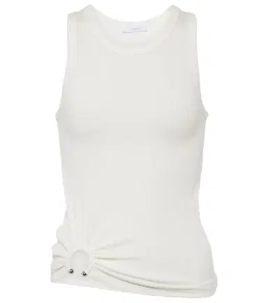 Rabanne Ring-detail cotton-blend jersey tank top | Thumbnail 1