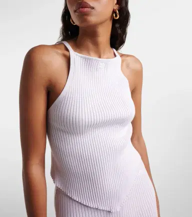Courreges Courrèges Logo ribbed-knit tank top | Thumbnail 5