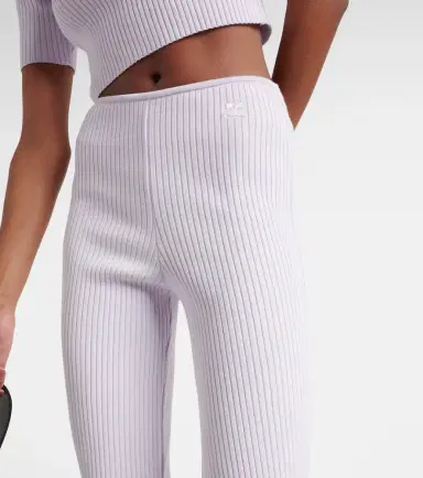 Courreges Courrèges Reedition ribbed-knit flared pants | Thumbnail 2