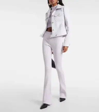 Courreges Courrèges Reedition ribbed-knit flared pants | Thumbnail 3