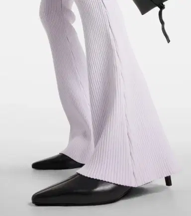 Courreges Courrèges Reedition ribbed-knit flared pants | Thumbnail 5