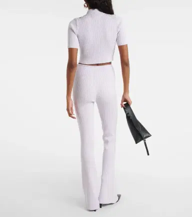 Courreges Courrèges Reedition ribbed-knit flared pants | Thumbnail 6