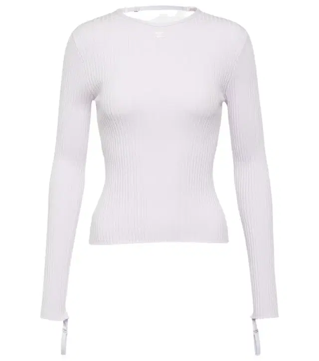 Courreges Courrèges Logo cutout ribbed-knit top
