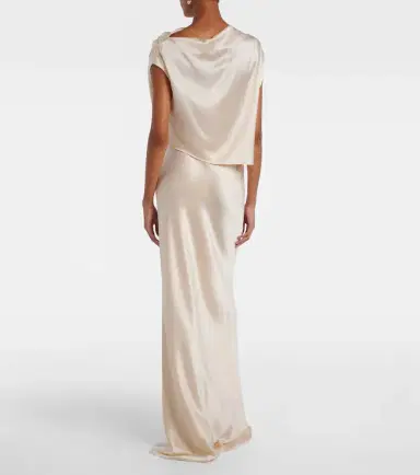 The Sei Draped silk satin top | Thumbnail 2