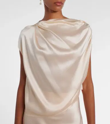 The Sei Draped silk satin top | Thumbnail 4