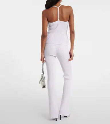 Courreges Courrèges Logo halterneck ribbed-knit tank top | Thumbnail 5