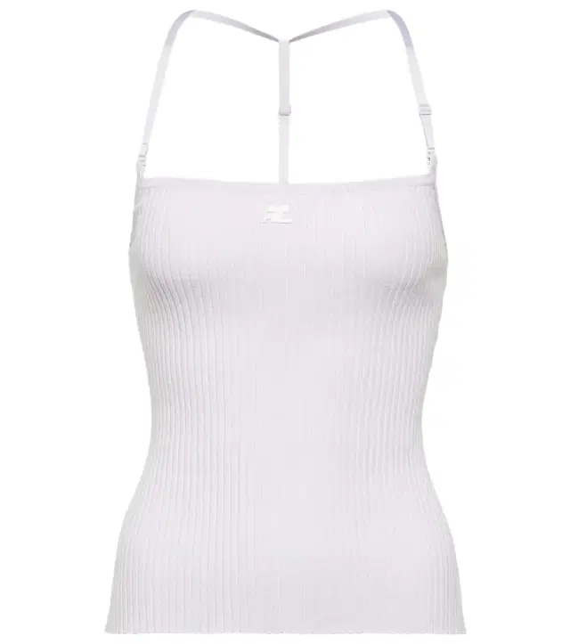Courreges Courrèges Logo halterneck ribbed-knit tank top