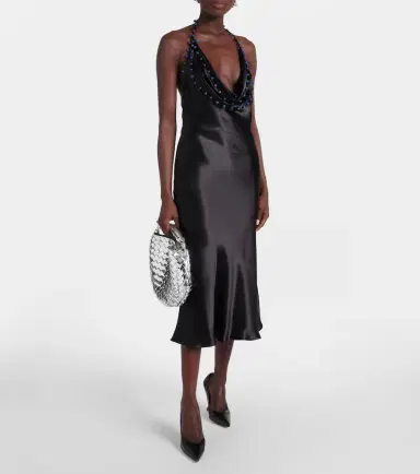 Bottega Veneta Beaded satin midi dress | Thumbnail 3