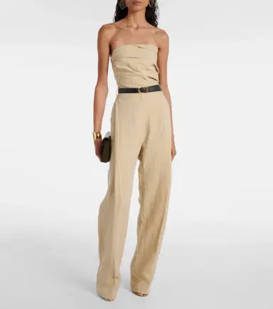 Tove Gabrielle high-rise linen wide-leg pants | Thumbnail 6