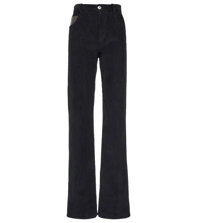 High-rise cotton corduroy straight pants