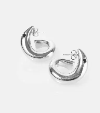 Bottega Veneta Sterling silver hoop earrings | Thumbnail 3