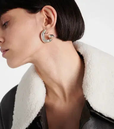 Bottega Veneta Sterling silver hoop earrings | Thumbnail 4