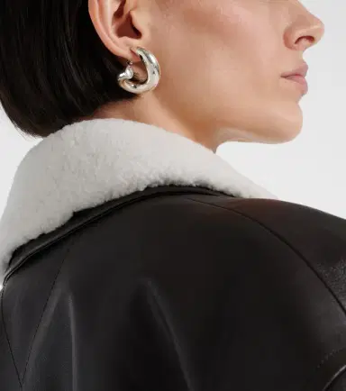 Bottega Veneta Sterling silver hoop earrings | Thumbnail 6