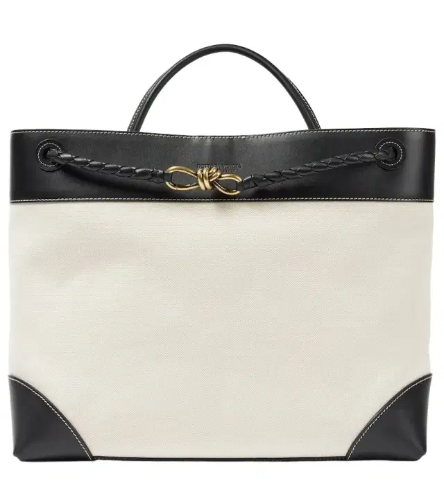 Andiamo Large leather-trimmed canvas tote bag