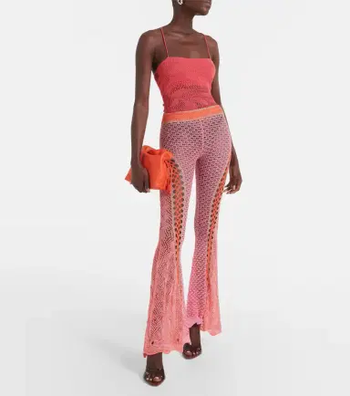 Roberta Einer Open-knit cotton flared trousers | Thumbnail 5
