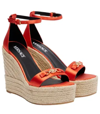 Versace Medusa '95 satin espadrille wedges | Thumbnail 1 Versace Medusa '95 satin espadrille wedges | Thumbnail 1