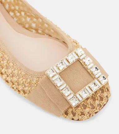 Roger Vivier Très Vivier raffia-effect ballet flats | Thumbnail 4