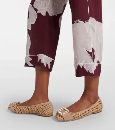 Roger Vivier Très Vivier raffia-effect ballet flats | Thumbnail 6
