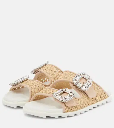 Roger Vivier Slidy Viv' embellished raffia sandals | Thumbnail 2 Roger Vivier Slidy Viv' embellished raffia sandals | Thumbnail 2