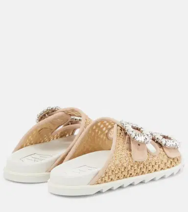 Roger Vivier Slidy Viv' embellished raffia sandals | Thumbnail 3 Roger Vivier Slidy Viv' embellished raffia sandals | Thumbnail 3