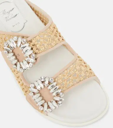 Roger Vivier Slidy Viv' embellished raffia sandals | Thumbnail 4 Roger Vivier Slidy Viv' embellished raffia sandals | Thumbnail 4