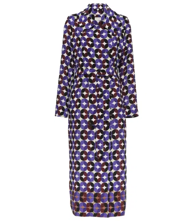 Dries Van Noten Printed double-breasted coat