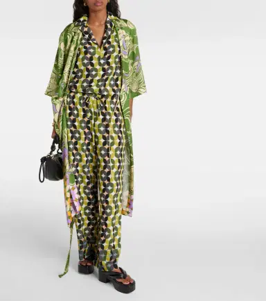 Dries Van Noten Printed high-rise crêpe wide-leg pants | Thumbnail 2