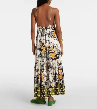 Dries Van Noten Printed satin maxi dress | Thumbnail 3