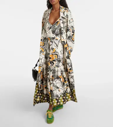 Dries Van Noten Printed satin maxi dress | Thumbnail 5