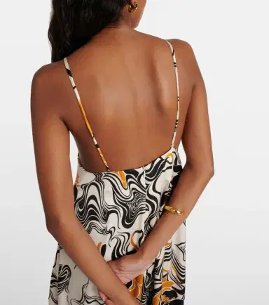 Dries Van Noten Printed satin maxi dress | Thumbnail 7
