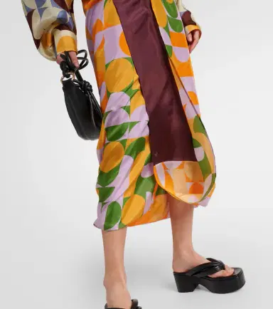 Dries Van Noten Printed silk satin maxi skirt | Thumbnail 3