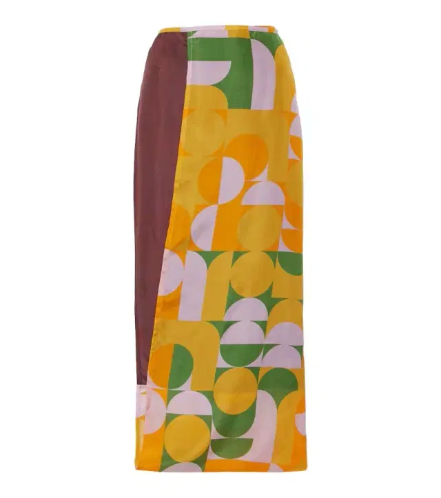 Dries Van Noten Printed silk satin maxi skirt