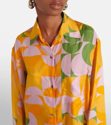 Dries Van Noten Printed silk pongee shirt dress | Thumbnail 7
