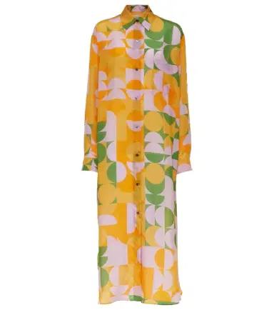 Dries Van Noten Printed silk pongee shirt dress | Thumbnail 1