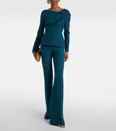 Safiyaa Alexa high-rise crêpe flared pants | Thumbnail 2