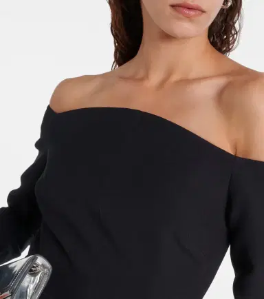 Safiyaa Brien off-shoulder crêpe peplum top | Thumbnail 2