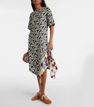 Dries Van Noten Printed asymmetric midi dress | Thumbnail 2