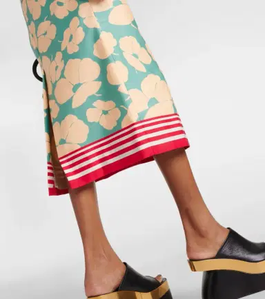 Dries Van Noten Floral satin midi dress | Thumbnail 3