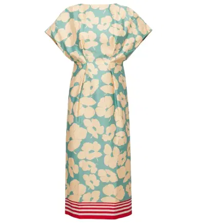 Dries Van Noten Floral satin midi dress | Thumbnail 1