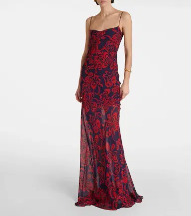 Dries Van Noten Printed silk georgette maxi dress | Thumbnail 4