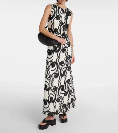 Dries Van Noten Printed crêpe maxi dress | Thumbnail 3
