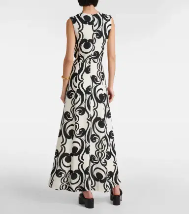 Dries Van Noten Printed crêpe maxi dress | Thumbnail 4