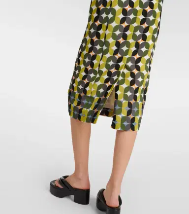 Dries Van Noten Printed crêpe midi dress | Thumbnail 6